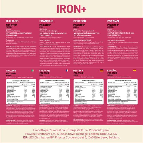 PROSTRIP IRON+ AB-Fortis® 14mg – 30 Oral Vegan Strips