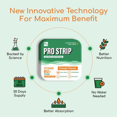 PROSTRIP®️ Vitamin B12+ 1500mcg – 30 Oral Vegan Strips – No water needed – High Absorption