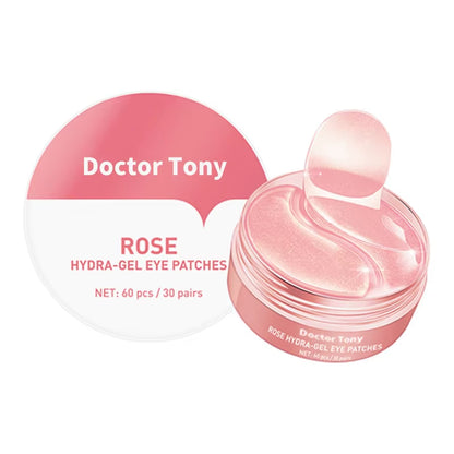 Rose Retinol and Hyaluronic Acid Eye Mask for Dark Circle Reduction - Collagen Eye Patches, Korean Skincare Solution