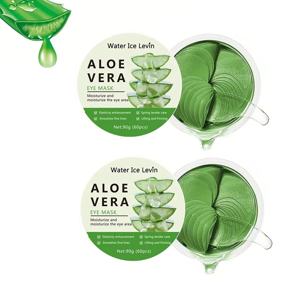 60-Piece Aloe Vera Collagen Eye Mask for Dark Circle Reduction and Moisturizing Firming Treatment