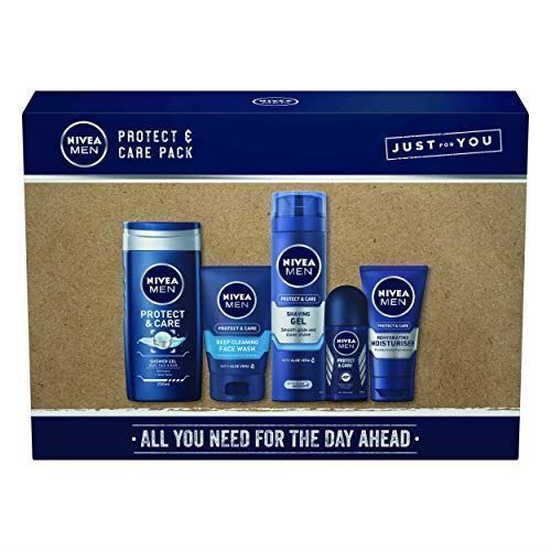 NIVEA MEN Protect & Care, Men's Gift Set with Full-Size Skincare Products 5Piece
